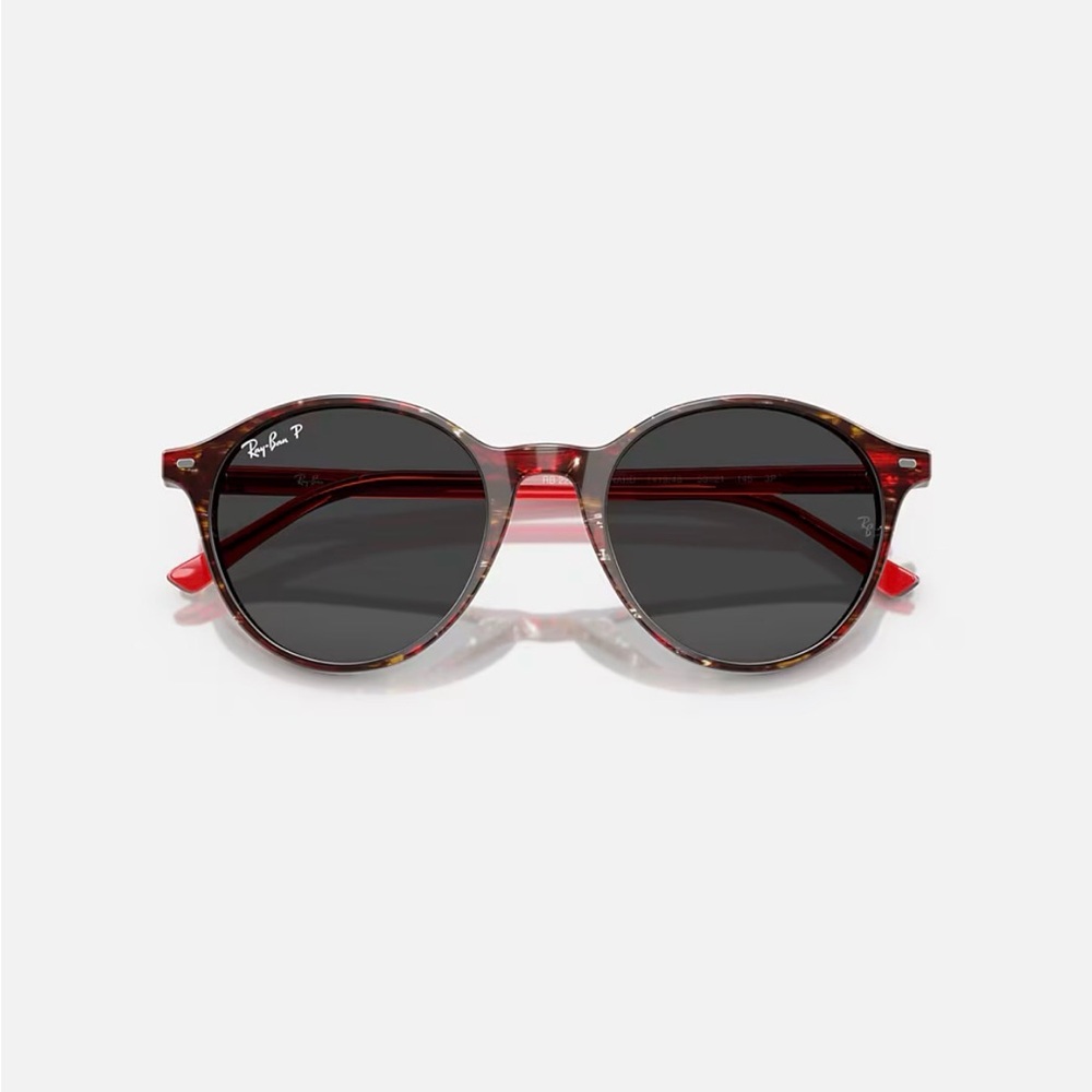 Good/Like New - Ray-Ban Bernard Polarized Black Round Sunglasses